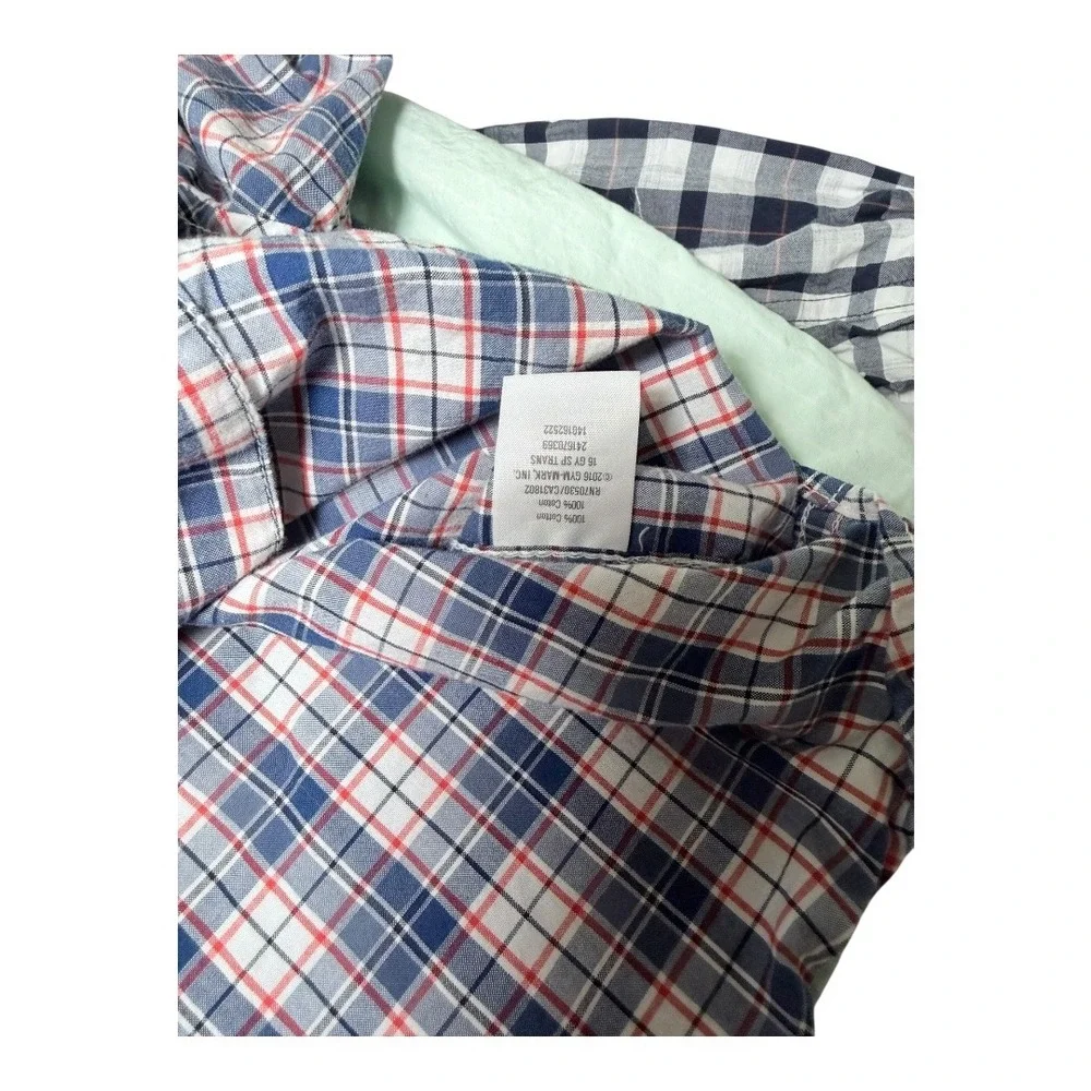 Carter's Janie and Jack Shirts Kids 2T Plaid Flannel Gingham Mint Bundle‎ 4pc